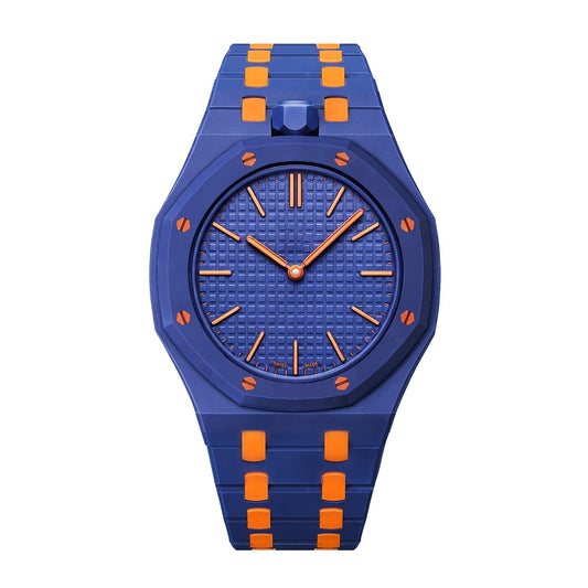 [Legend]OAK POP EXCLUSIVE DARK BLUE AND ORANGE BIOCERAMIC STRAP