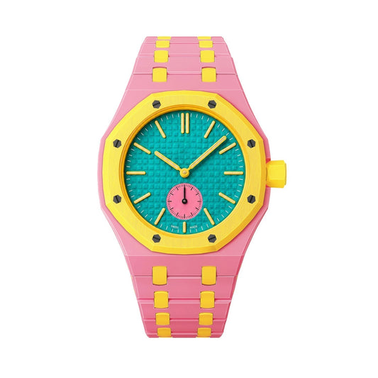 [Legend]OAK POP EXCLUSIVE PINK AND YELLOW BIOCERAMIC STRAP