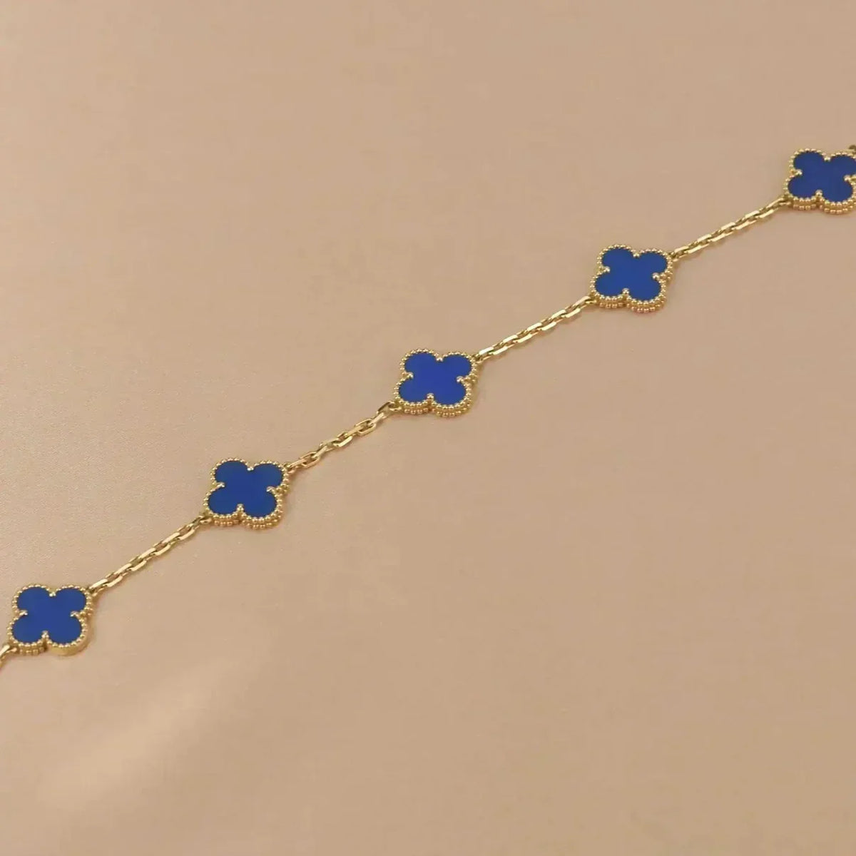 [Legend]LUCKY CLOVER 5-MOTIF BRACELET - BLUE AGATE COLLECTION