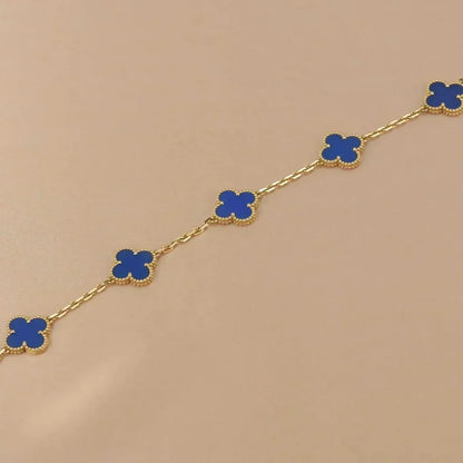 [Legend]LUCKY CLOVER 5-MOTIF BRACELET - BLUE AGATE COLLECTION