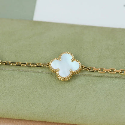 [Legend]LUCKY CLOVER 5-MOTIF BRACELET - WHITE MOTHER-OF-PEARL COLLECTION