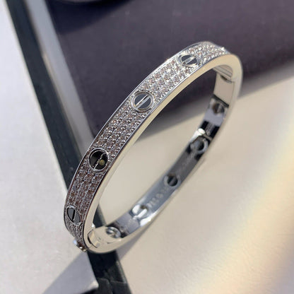 [Legend]CLASSIC 6.1MM LOVE BANGLE - DIAMOND PAVÉ & BLACK CERAMIC