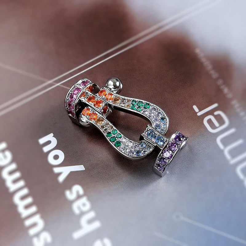 [Legend]FORCE LARGE HORSESHOE COLORED DIAMOND BRACELET - ROSE GOLD