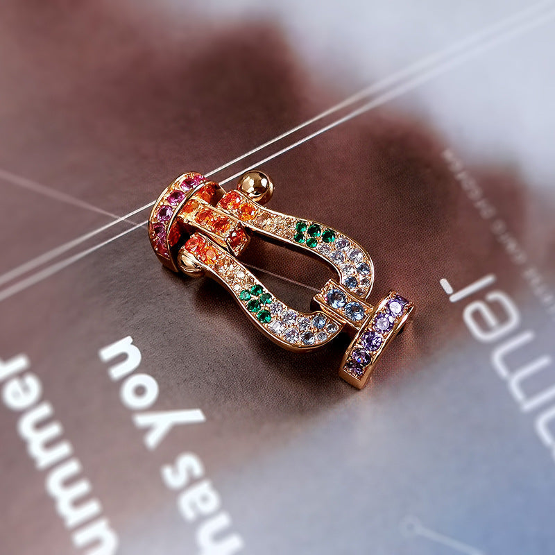 [Legend]FORCE LARGE HORSESHOE COLORED DIAMOND BRACELET - ROSE GOLD