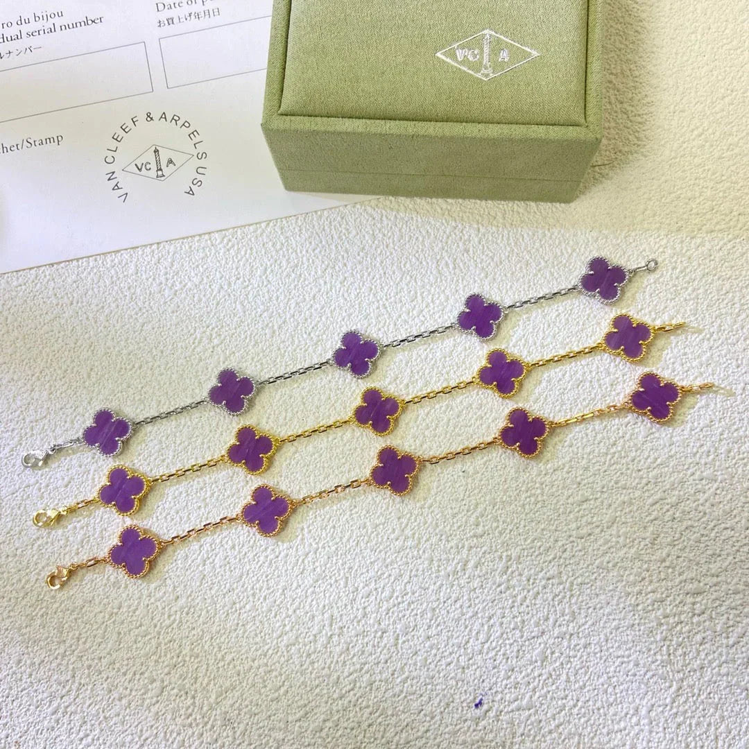 [Legend]LUCKY CLOVER 5-MOTIF BRACELET - VIOLET COLLECTION