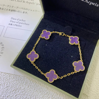 [Legend]LUCKY CLOVER 5-MOTIF BRACELET - VIOLET COLLECTION