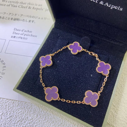 [Legend]LUCKY CLOVER 5-MOTIF BRACELET - VIOLET COLLECTION