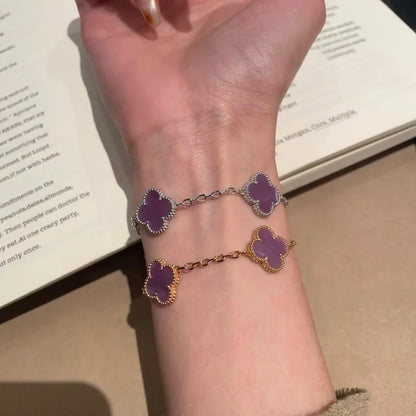 [Legend]LUCKY CLOVER 5-MOTIF BRACELET - VIOLET COLLECTION