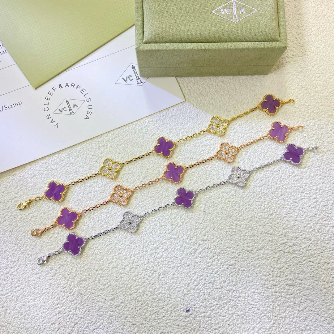 [Legend]LUCKY CLOVER 5-MOTIF BRACELET - VIOLET COLLECTION