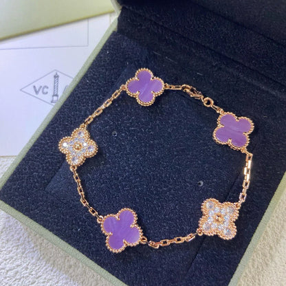 [Legend]LUCKY CLOVER 5-MOTIF BRACELET - VIOLET COLLECTION