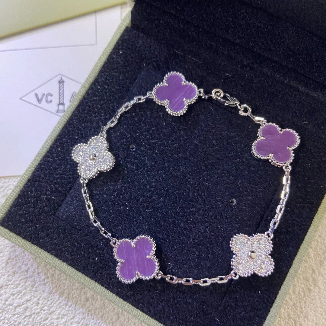 [Legend]LUCKY CLOVER 5-MOTIF BRACELET - VIOLET COLLECTION