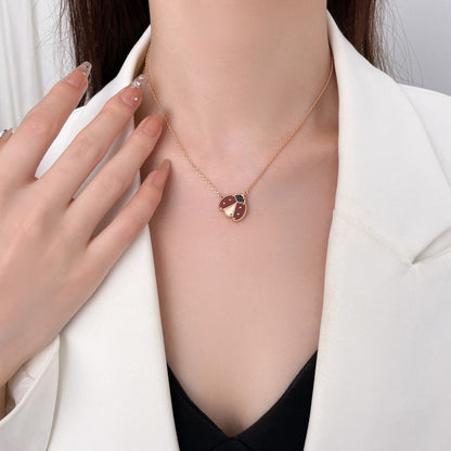 [Legend]LUCKY CARNELIAN LADYBUG CHARM NECKLACE