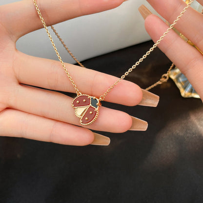 [Legend]LUCKY CARNELIAN LADYBUG CHARM NECKLACE