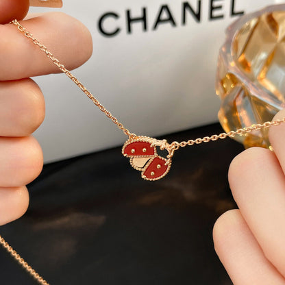 [Legend]LUCKY CARNELIAN LADYBUG CHARM NECKLACE