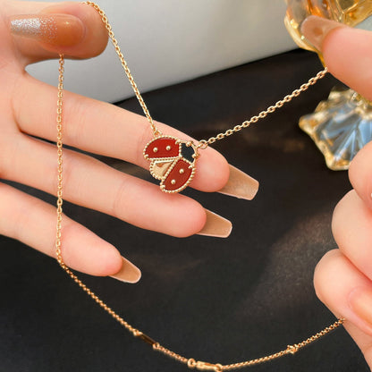 [Legend]LUCKY CARNELIAN LADYBUG CHARM NECKLACE