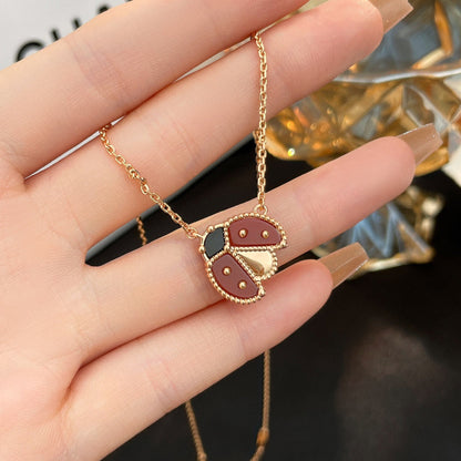 [Legend]LUCKY CARNELIAN LADYBUG CHARM NECKLACE