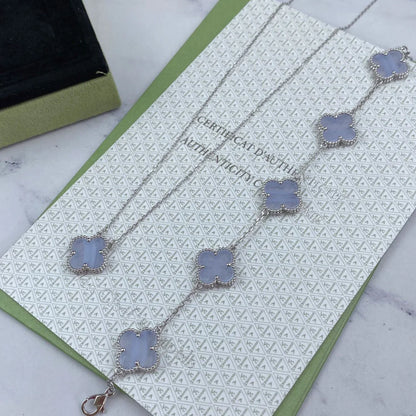 [Legend]LUCKY CLOVER 5-MOTIF BRACELET - PURPLE CHALCEDONY COLLECTION