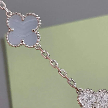 [Legend]LUCKY CLOVER 5-MOTIF BRACELET - PURPLE CHALCEDONY COLLECTION