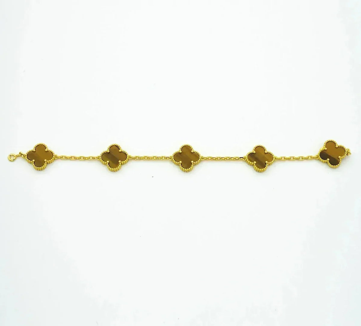[Legend]LUCKY CLOVER 5-MOTIF BRACELET -  TIGER’S EYE COLLECTION