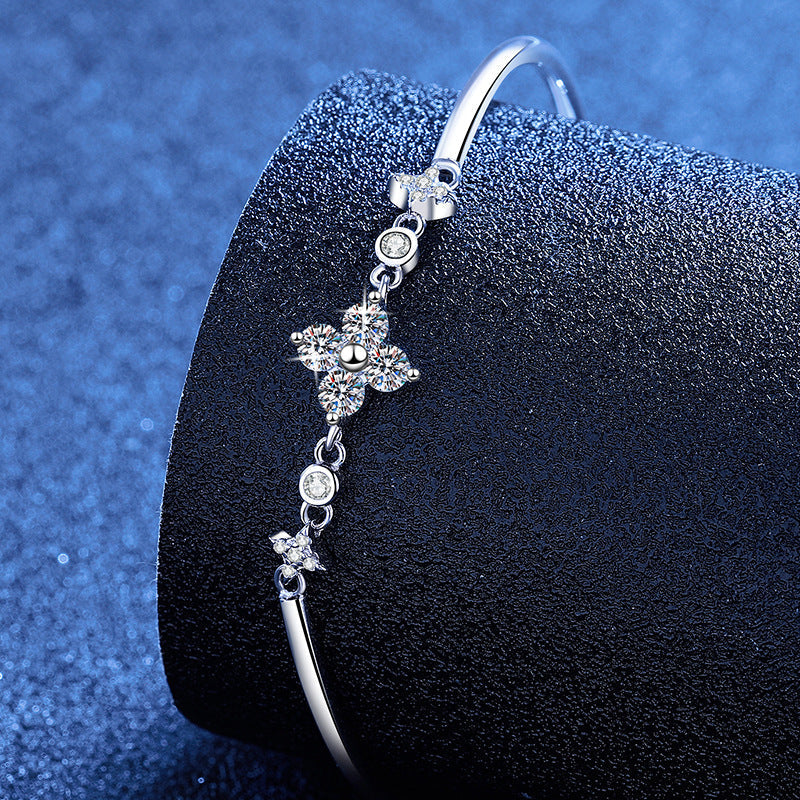 [Legend]CLOVER & TWIN-STAR MOISSANITE BRACELET