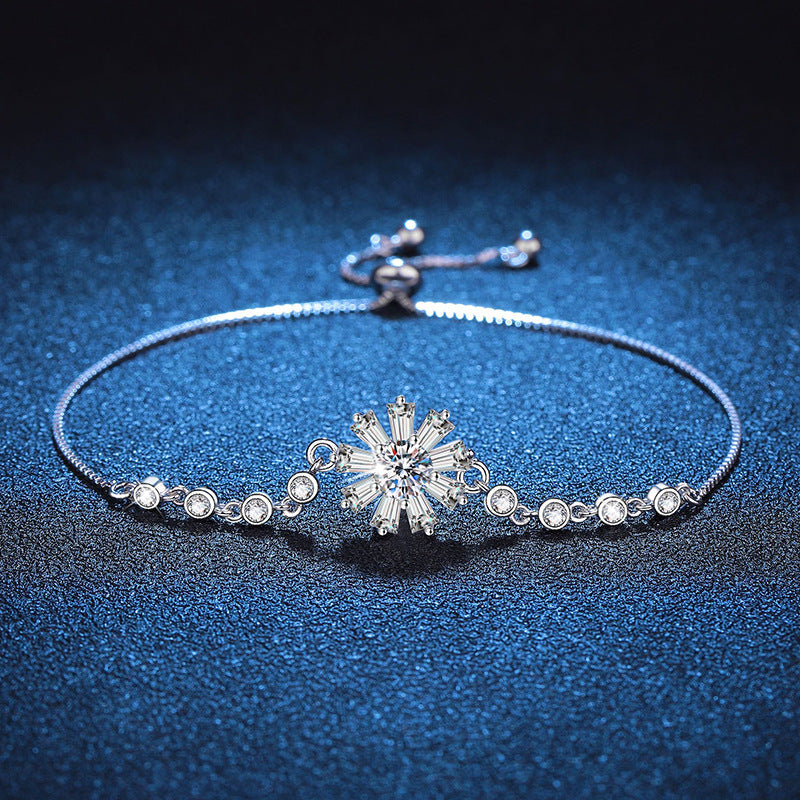 [Legend]RADIANT ICY CRYSTAL SUNFLOWER MOISSANITE BRACELET