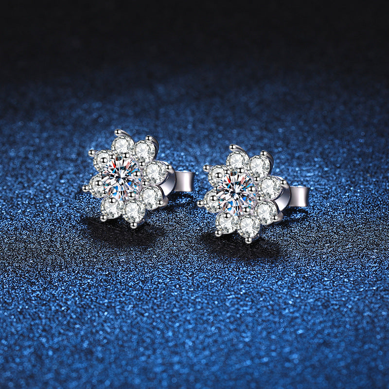 [Legend]RADIANT SUNFLOWER MOISSANITE STUD EARRINGS