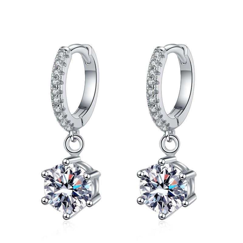 [Legend]CLASSIC 6-PRONG MOISSANITE DROP EARRINGS