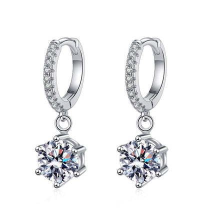 [Legend]CLASSIC 6-PRONG MOISSANITE DROP EARRINGS