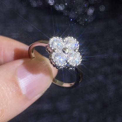 [Legend]ELEGANT FOUR-LEAF CLOVER MOISSANITE RING