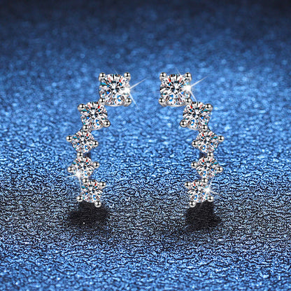 [Legend]SPARKLING SMILE ARC MOISSANITE STUD EARRINGS