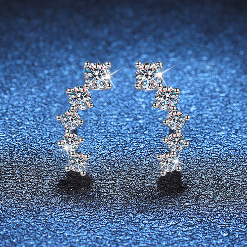 [Legend]SPARKLING SMILE ARC MOISSANITE STUD EARRINGS