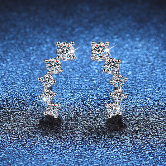 [Legend]SPARKLING SMILE ARC MOISSANITE STUD EARRINGS