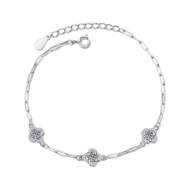 [Legend]TRIPLE-CLOVER MOISSANITE BRACELET
