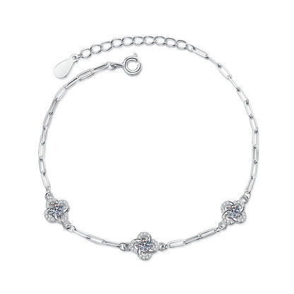 [Legend]TRIPLE-CLOVER MOISSANITE BRACELET