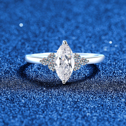 [Legend]ELEGANT MARQUISE CUT MOISSANITE RING WITH SIDE ACCENTS