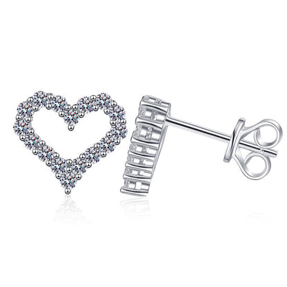 [Legend]SPARKLING HEART-SHAPED MOISSANITE STUD EARRINGS