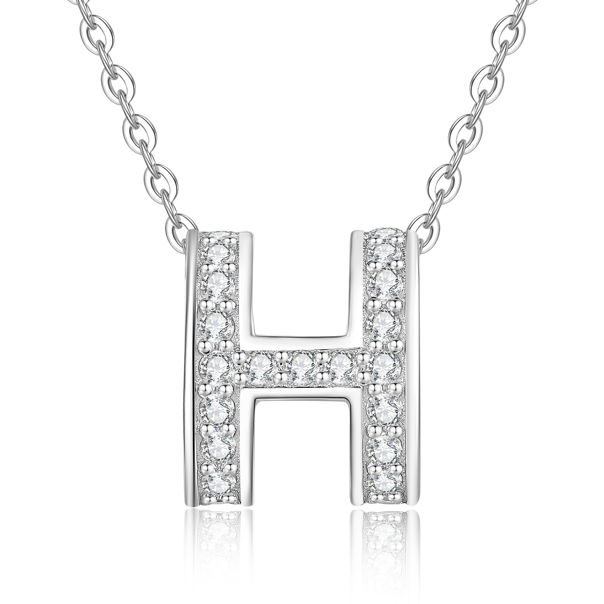 [Legend]FULL-PAVE "H" MOISSANITE PENDANT NECKLACE