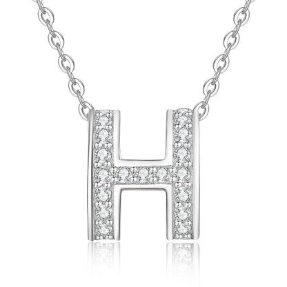 [Legend]FULL-PAVE "H" MOISSANITE PENDANT NECKLACE
