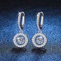 [Legend]DANCING MOISSANITE HALO DROP HOOP EARRINGS