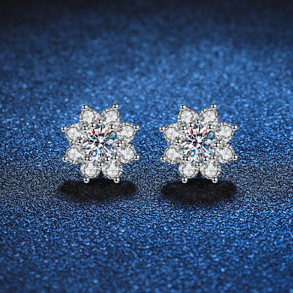 [Legend]RADIANT SUNFLOWER MOISSANITE STUD EARRINGS