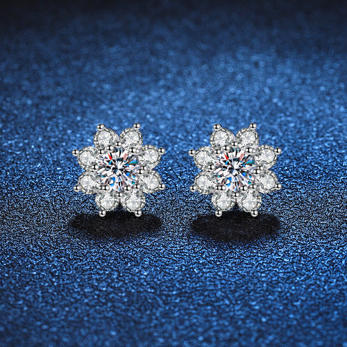 [Legend]RADIANT SUNFLOWER MOISSANITE STUD EARRINGS
