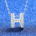 [Legend]FULL-PAVE "H" MOISSANITE PENDANT NECKLACE