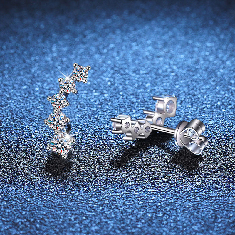 [Legend]SPARKLING SMILE ARC MOISSANITE STUD EARRINGS