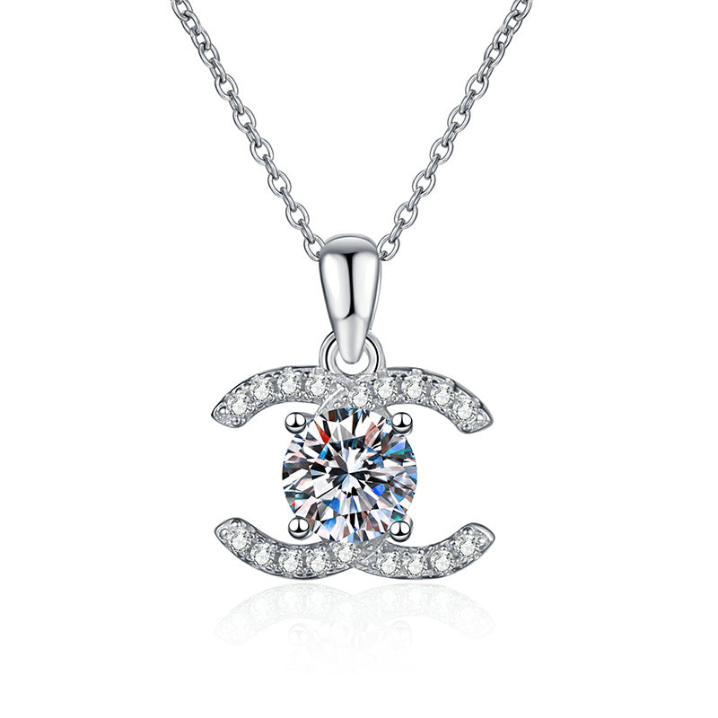 [Legend]CLASSIC INTERLOCKING MOISSANITE PENDANT NECKLACE