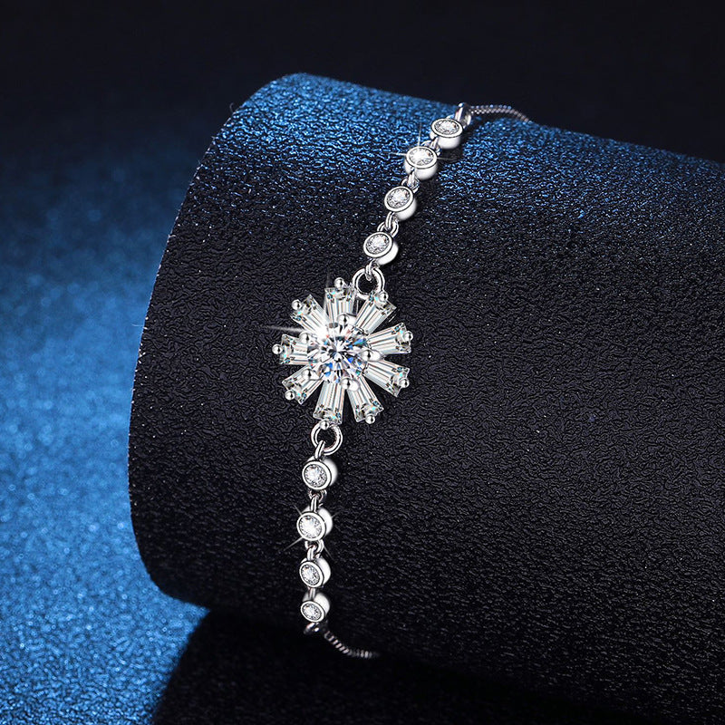 [Legend]RADIANT ICY CRYSTAL SUNFLOWER MOISSANITE BRACELET