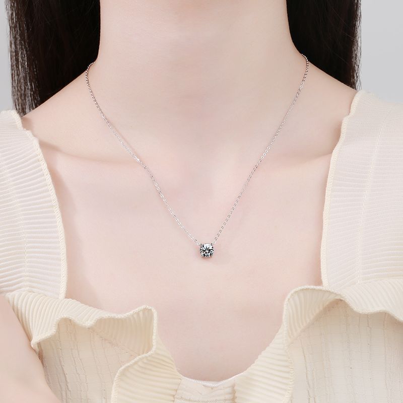 [Legend]CLASSIC FOUR-PRONG SOLITAIRE MOISSANITE NECKLACE