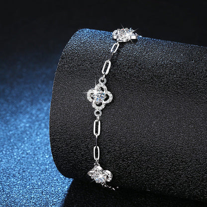 [Legend]TRIPLE-CLOVER MOISSANITE BRACELET