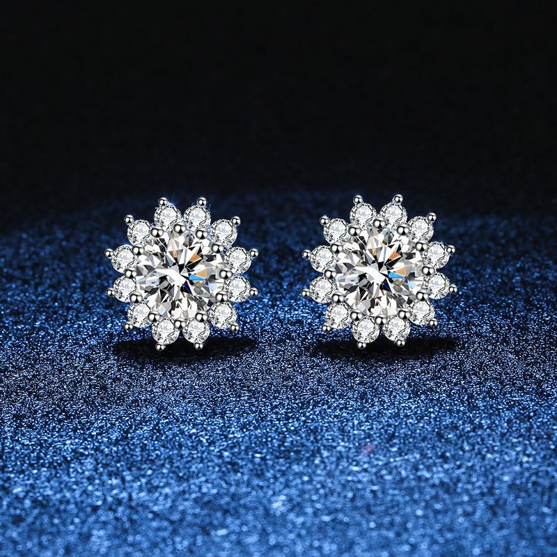 [Legend]BLOOMING SUNFLOWER MOISSANITE STUD EARRINGS