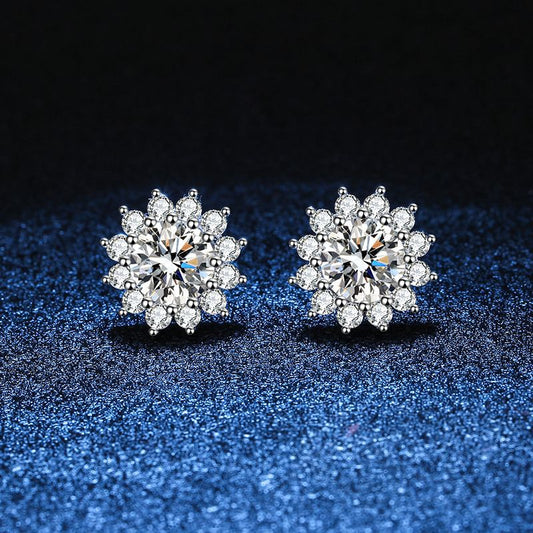 [Legend]BLOOMING SUNFLOWER MOISSANITE STUD EARRINGS