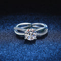 [Legend]ELEGANT 4-PRONG CROSSOVER MOISSANITE ENGAGEMENT RING